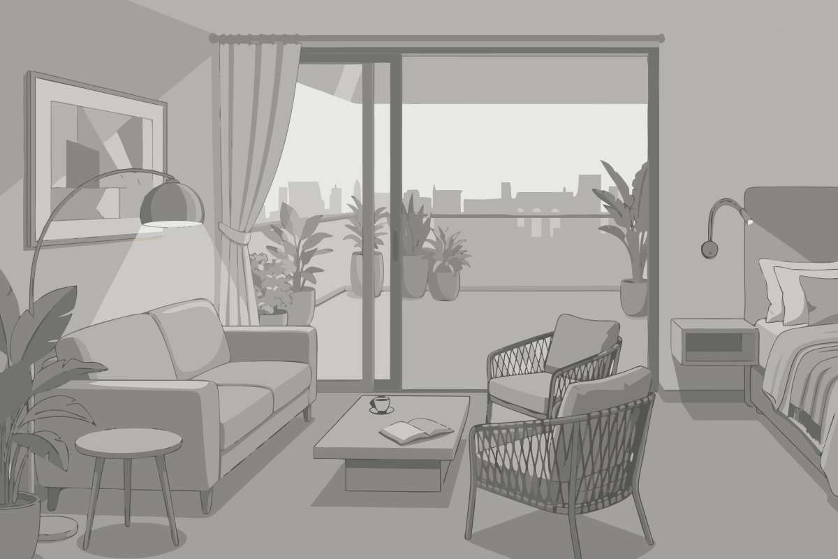 Appartamento Deluxe con 1 Camera da Letto e Vista Città